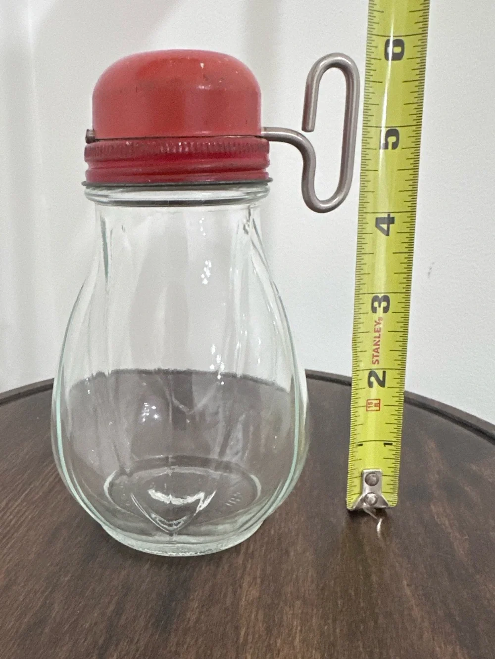 Vintage Federal Tool Corp Nut Chopper Red Metal Lid Grinder Glass Jar 1940s